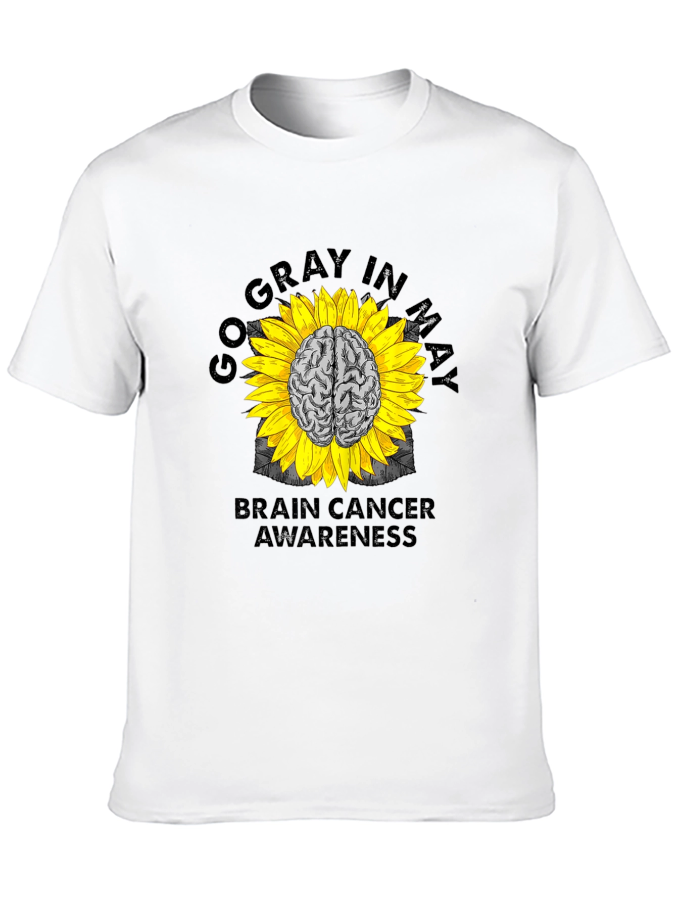 Go Gray In May Brain Cancer Awareness Sunflower T-Shirt