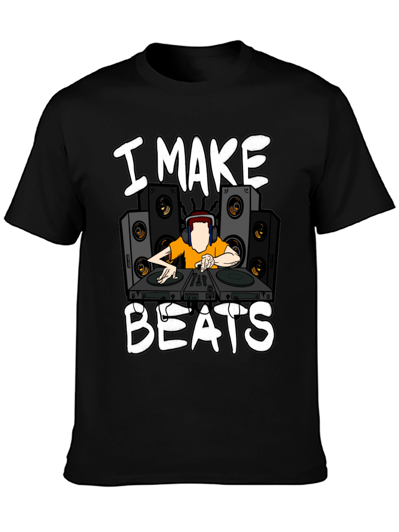 I Make Beats Graphic T-Shirt - DJ Turntable Design