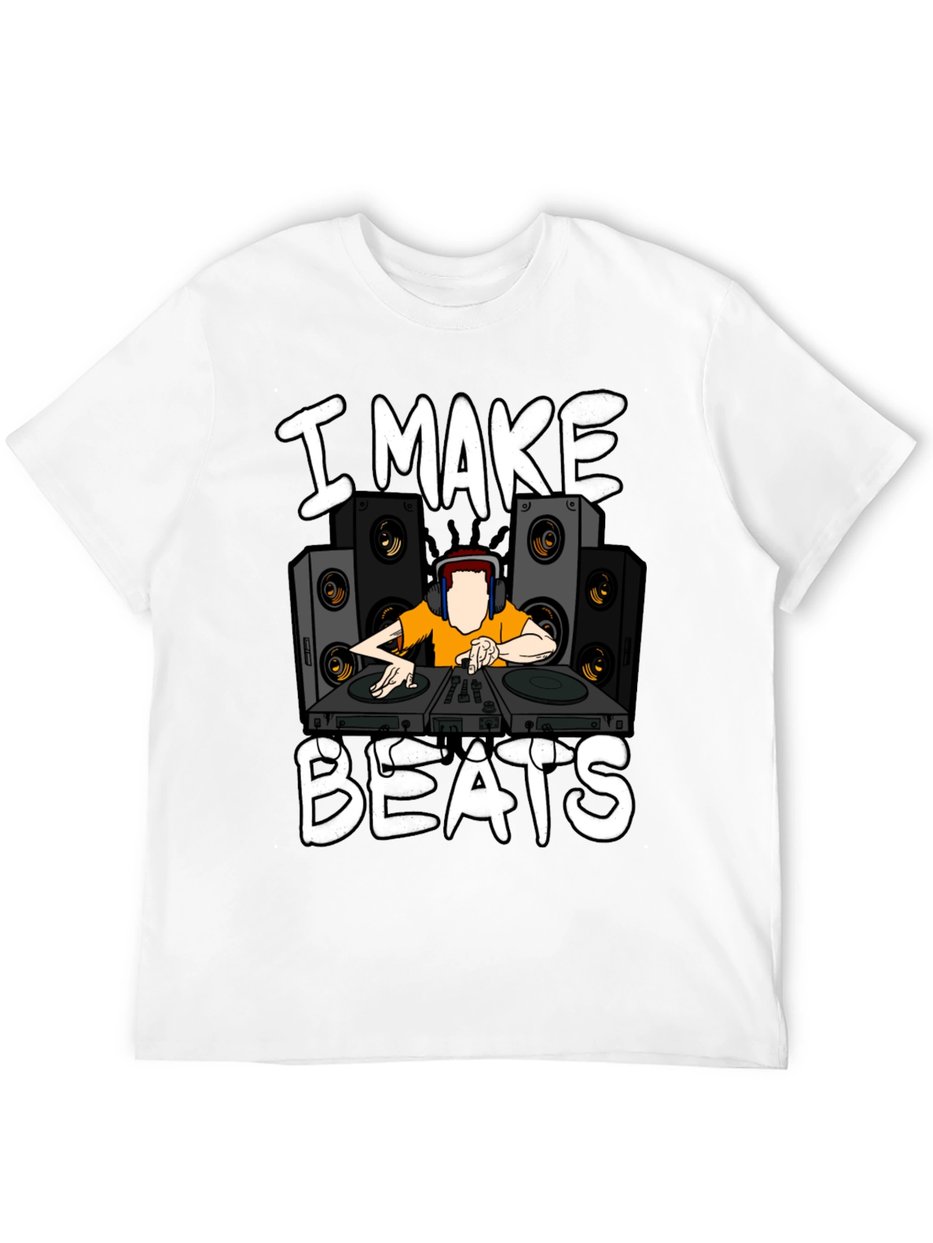 I Make Beats Graphic T-Shirt - DJ Turntable Design