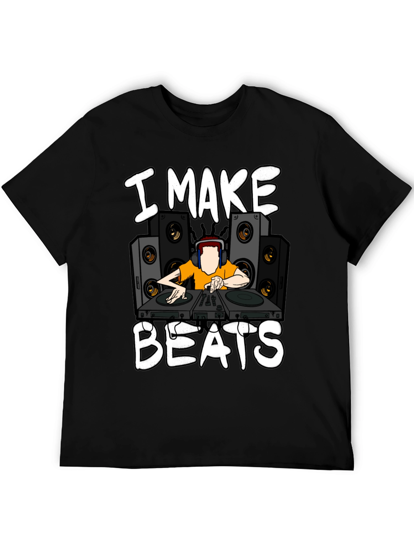 I Make Beats Graphic T-Shirt - DJ Turntable Design