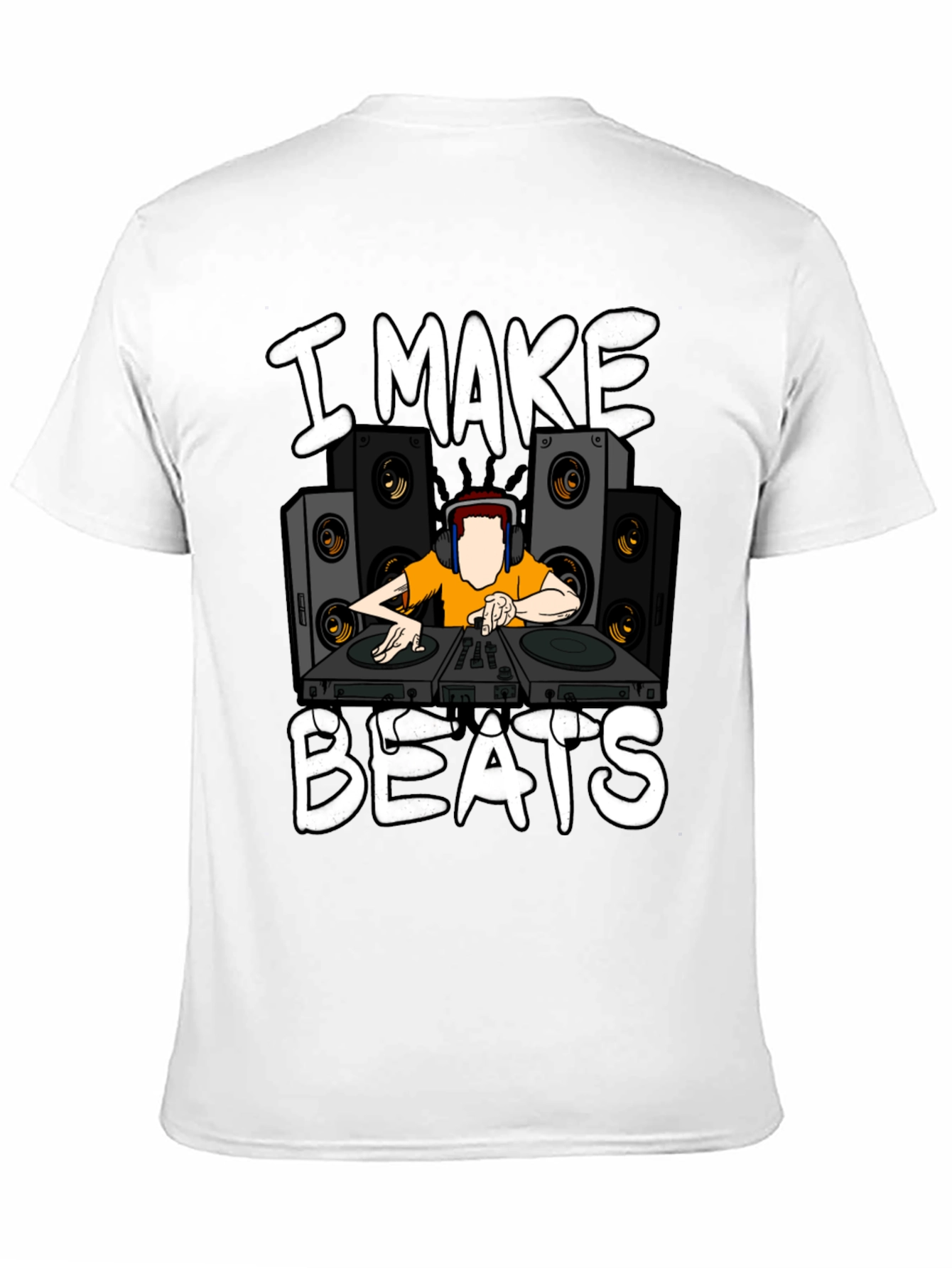 I Make Beats Graphic T-Shirt - DJ Turntable Design