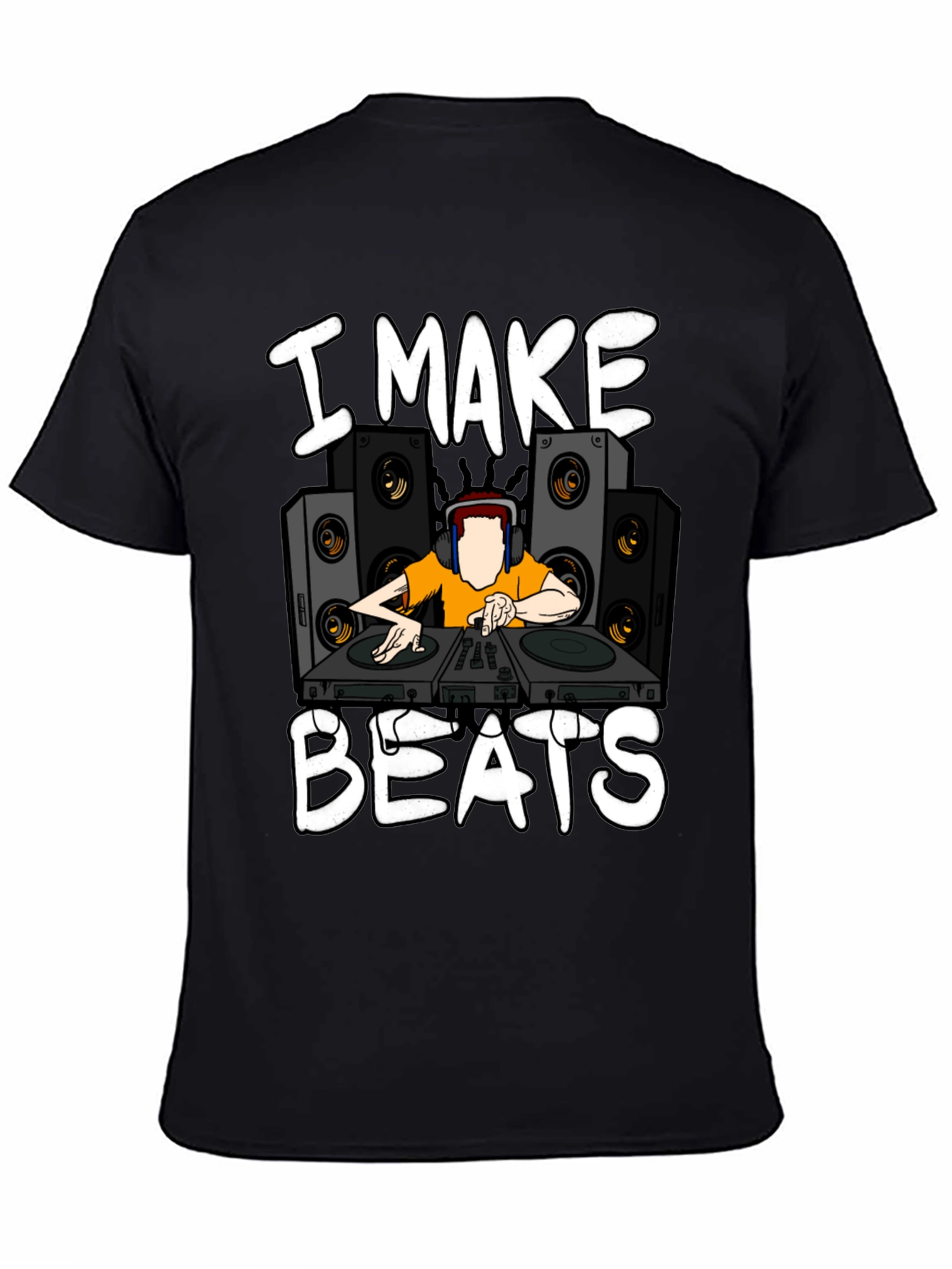 I Make Beats Graphic T-Shirt - DJ Turntable Design