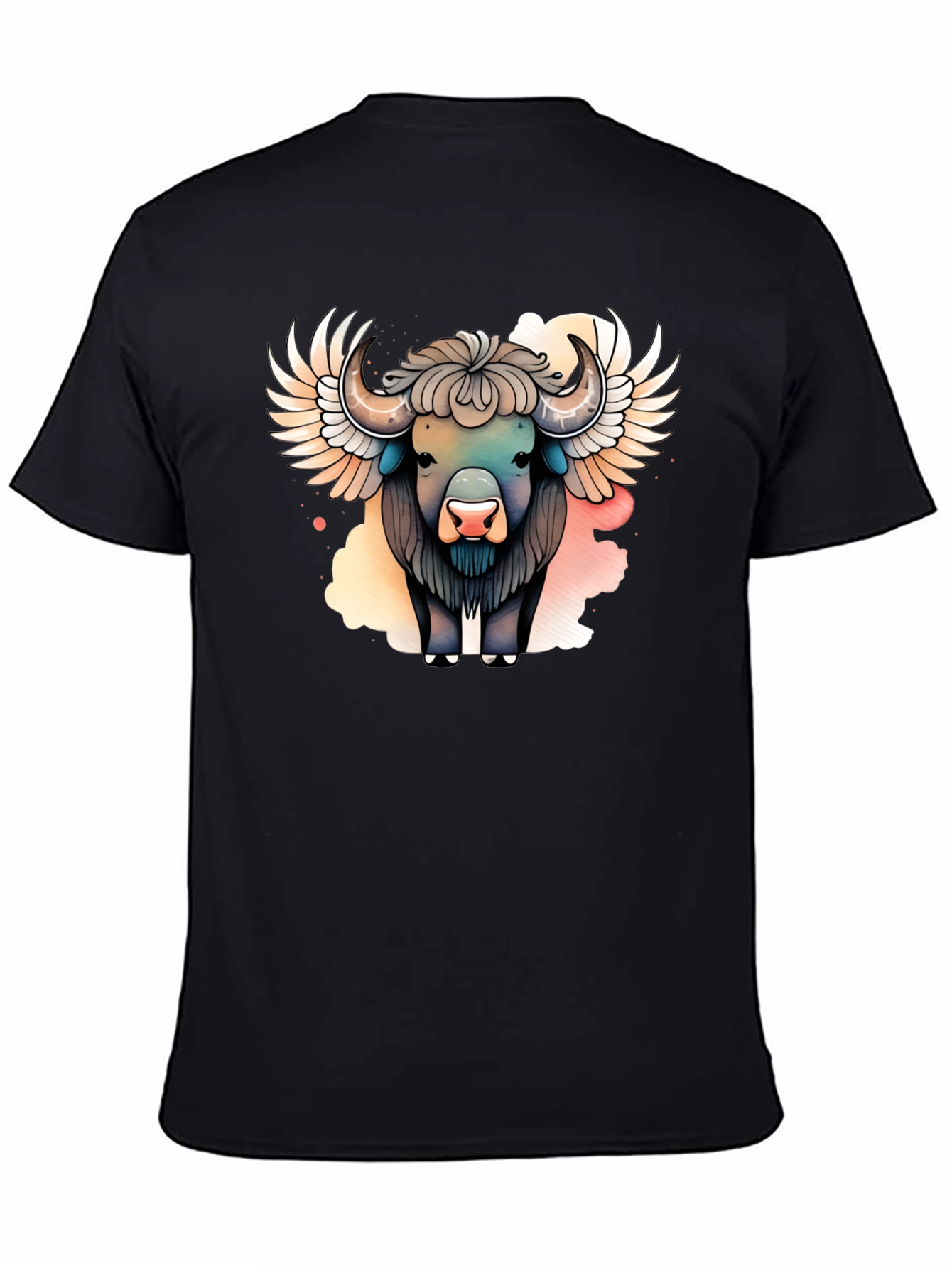 Winged Buffalo Graphic T-Shirt - Stylish Animal Tee