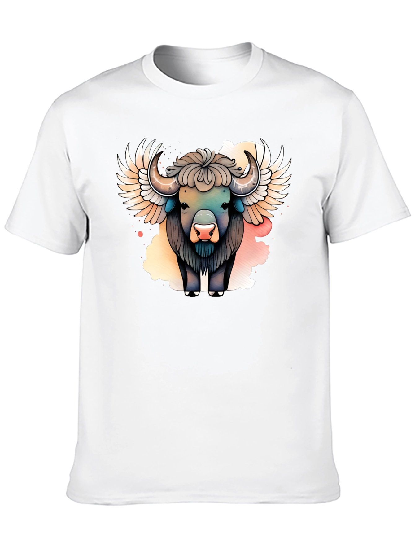 Winged Buffalo Graphic T-Shirt - Stylish Animal Tee