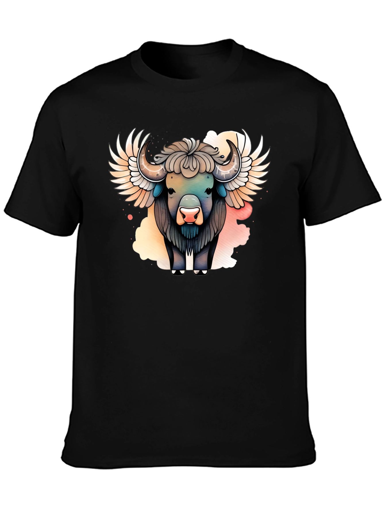 Winged Buffalo Graphic T-Shirt - Stylish Animal Tee