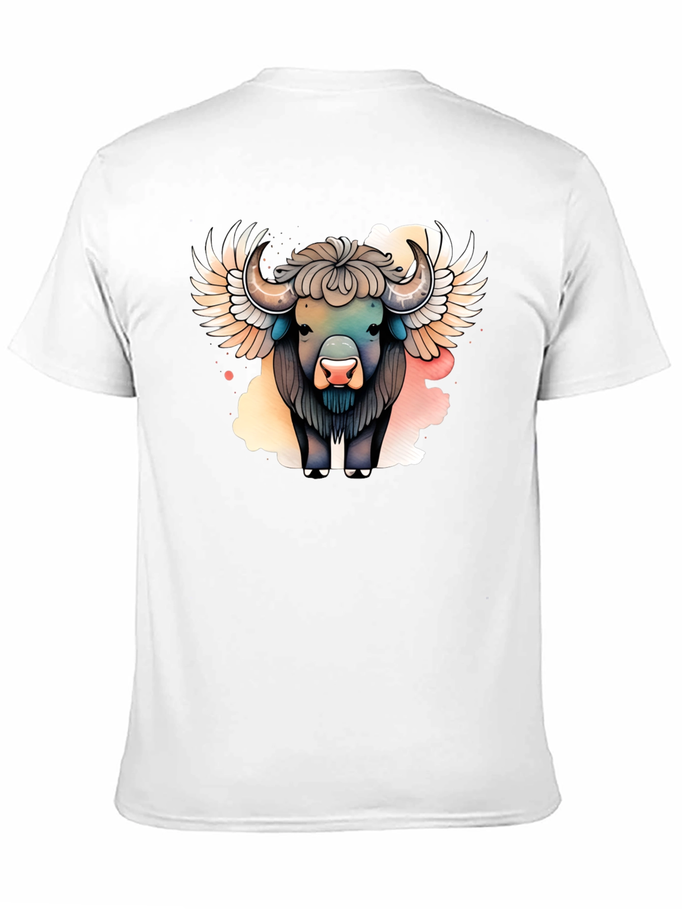 Winged Buffalo Graphic T-Shirt - Stylish Animal Tee