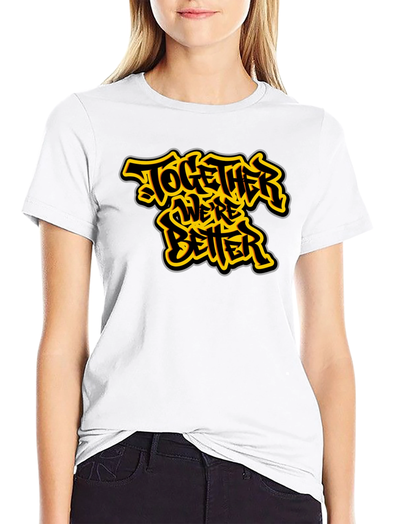 Together Were Better Black Graphic Tee