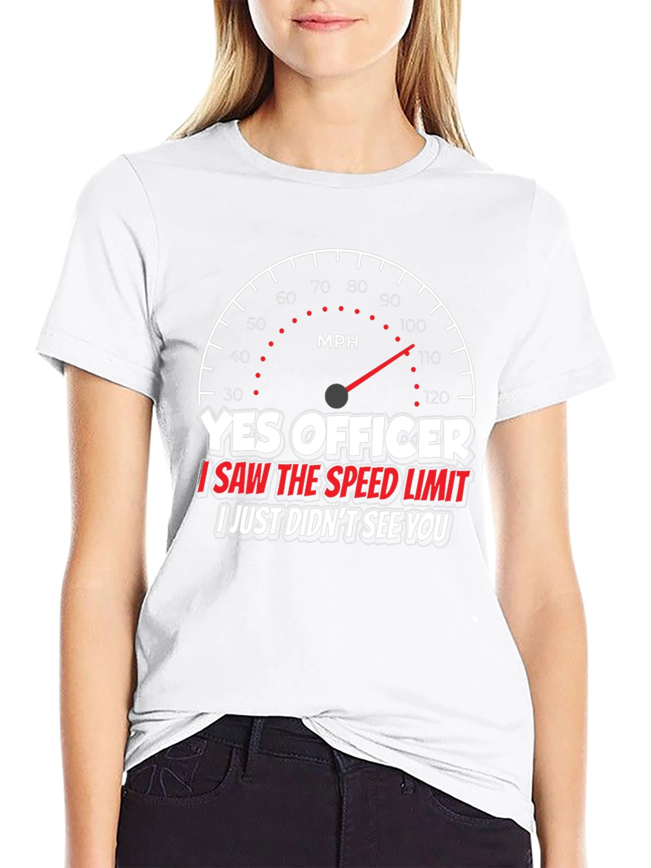 Yes Officer T-Shirt Funny Speeding Car Graphic Tee