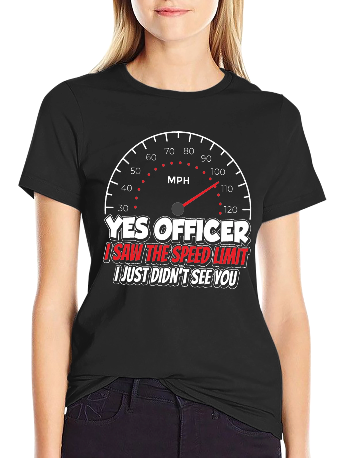 Yes Officer T-Shirt Funny Speeding Car Graphic Tee