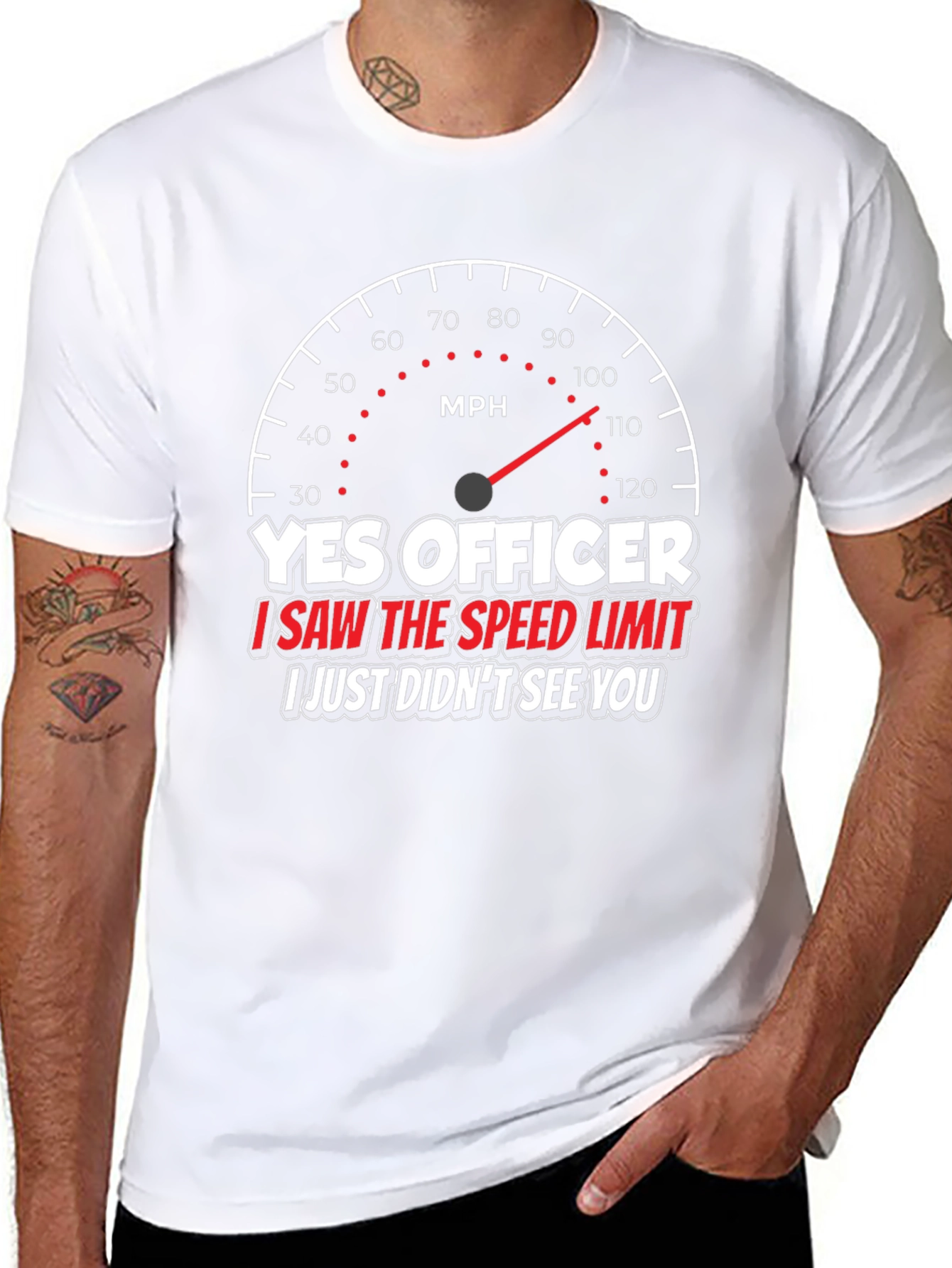 Yes Officer T-Shirt Funny Speeding Car Graphic Tee