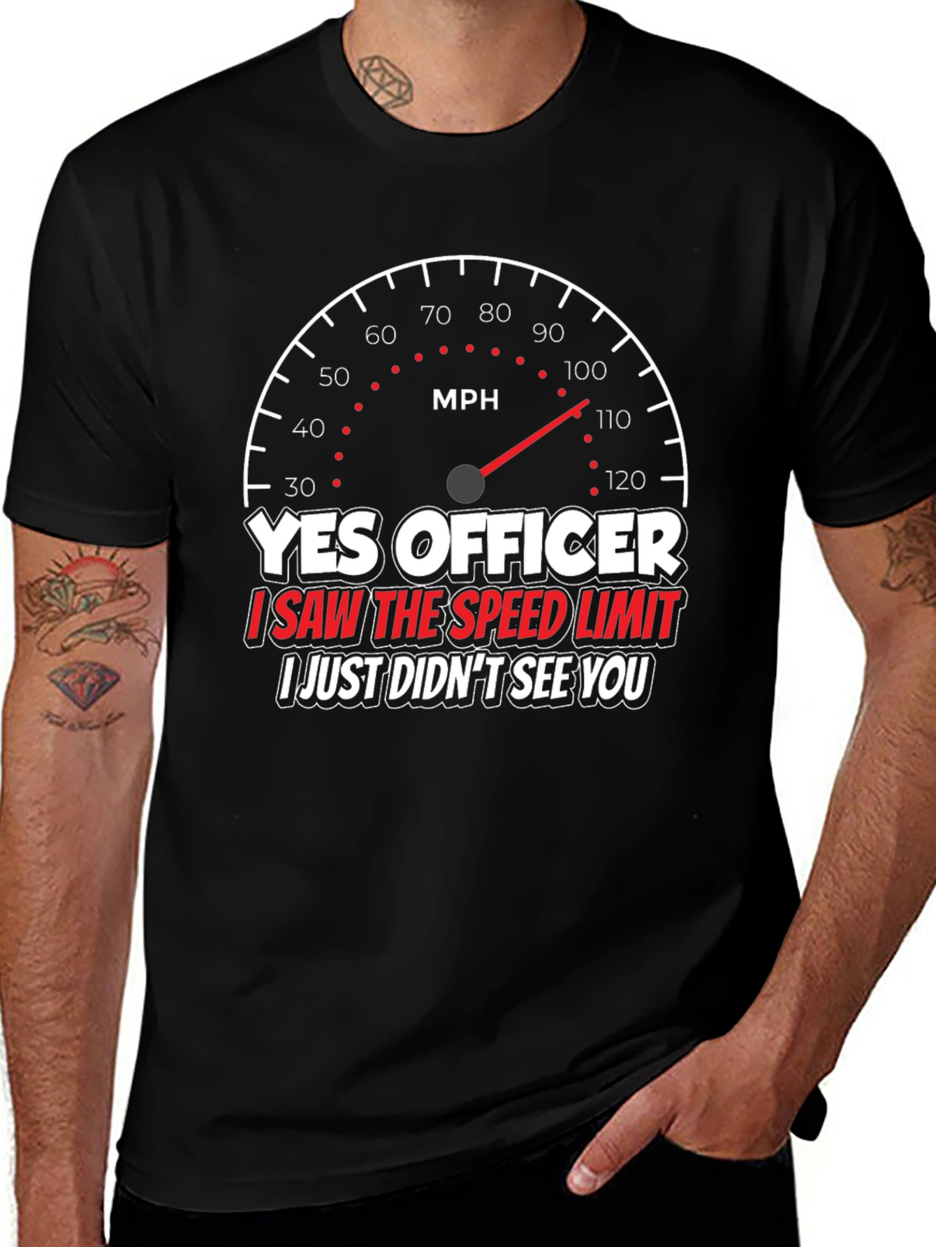 Yes Officer T-Shirt Funny Speeding Car Graphic Tee