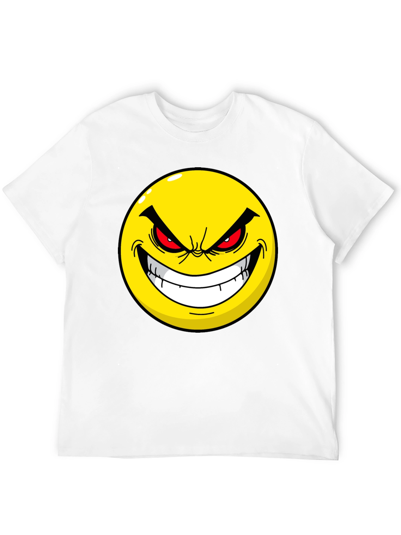 Evil Emoji Graphic Tee - Black Cotton T-Shirt