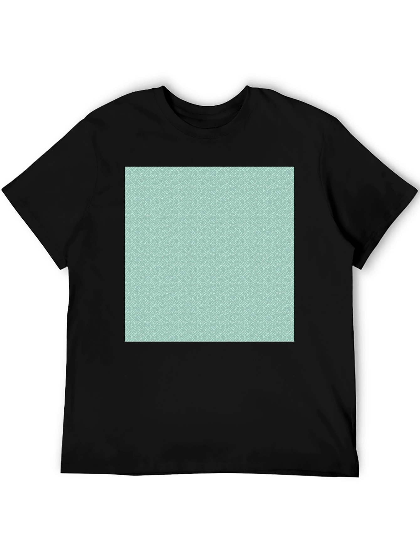 Mens Classic Black T-Shirt with Teal Geometric Pattern