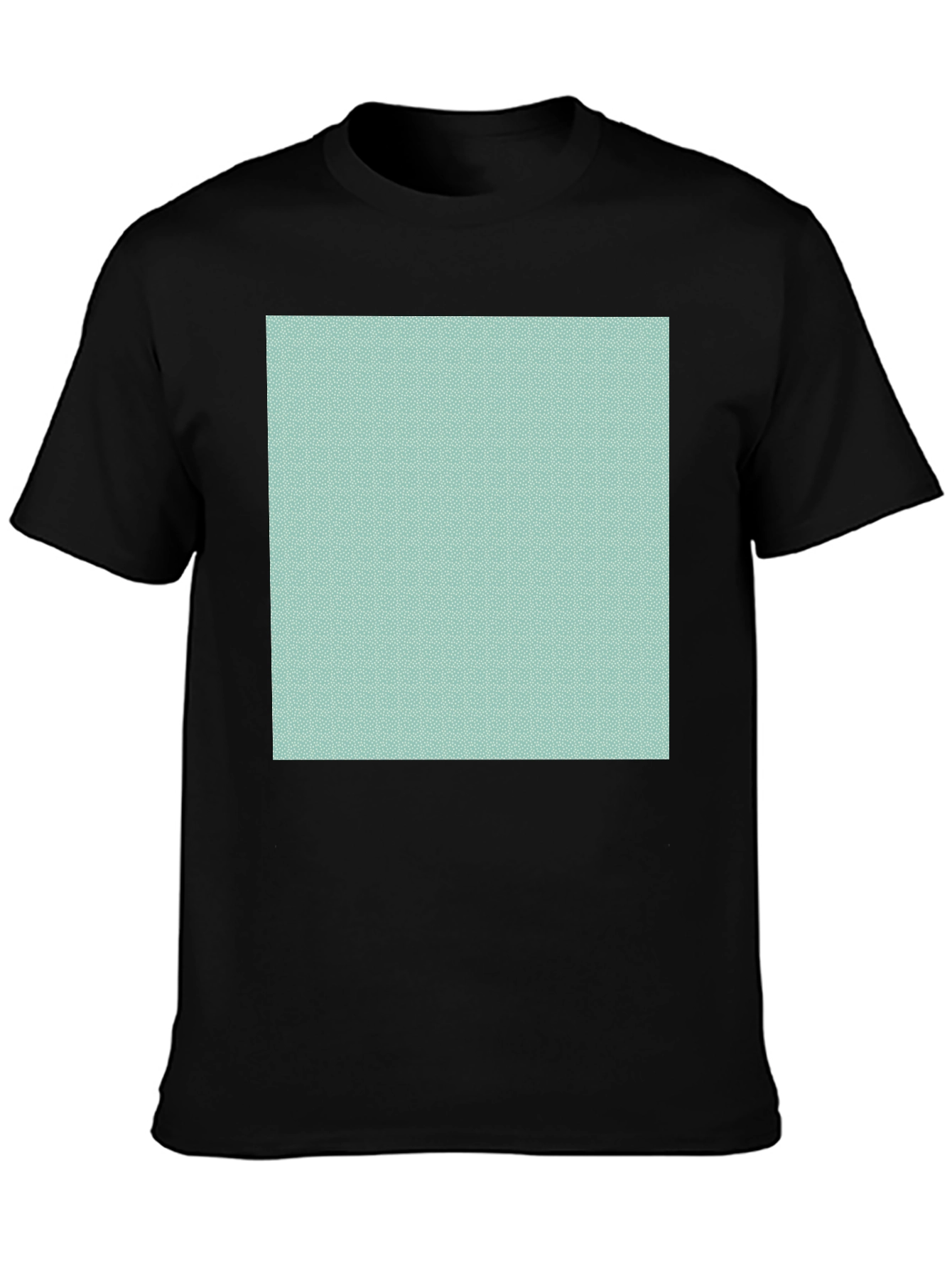 Mens Classic Black T-Shirt with Teal Geometric Pattern
