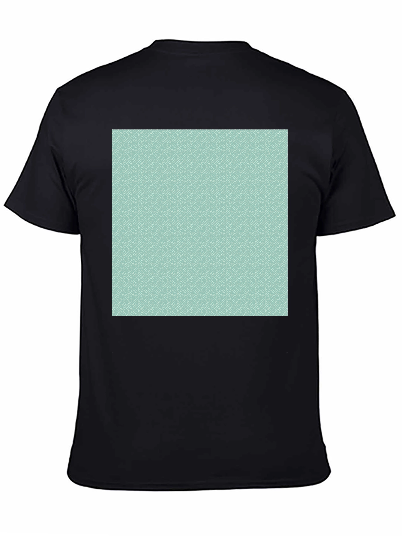 Mens Classic Black T-Shirt with Teal Geometric Pattern