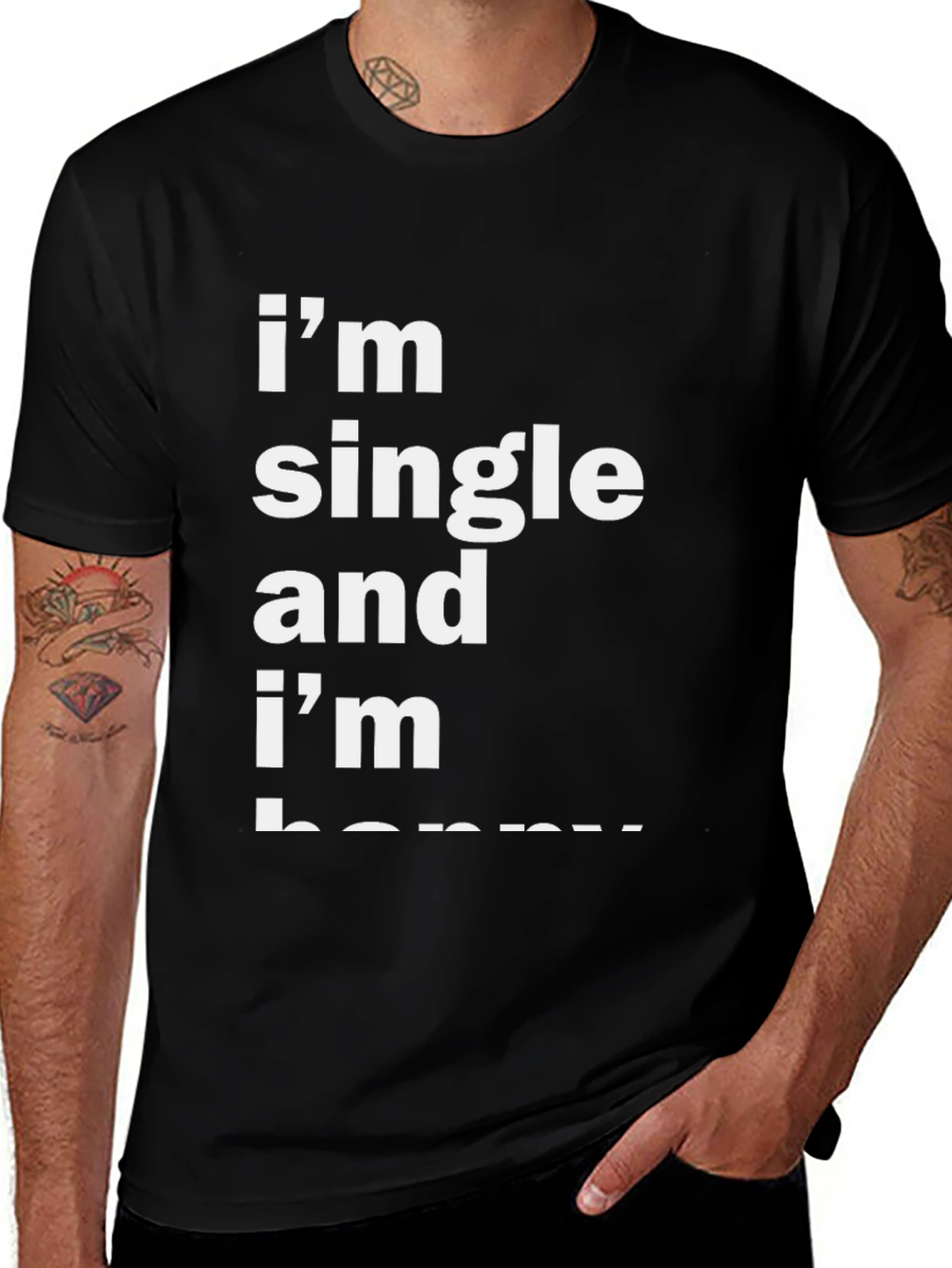 Funny Single and Happy Black T-Shirt