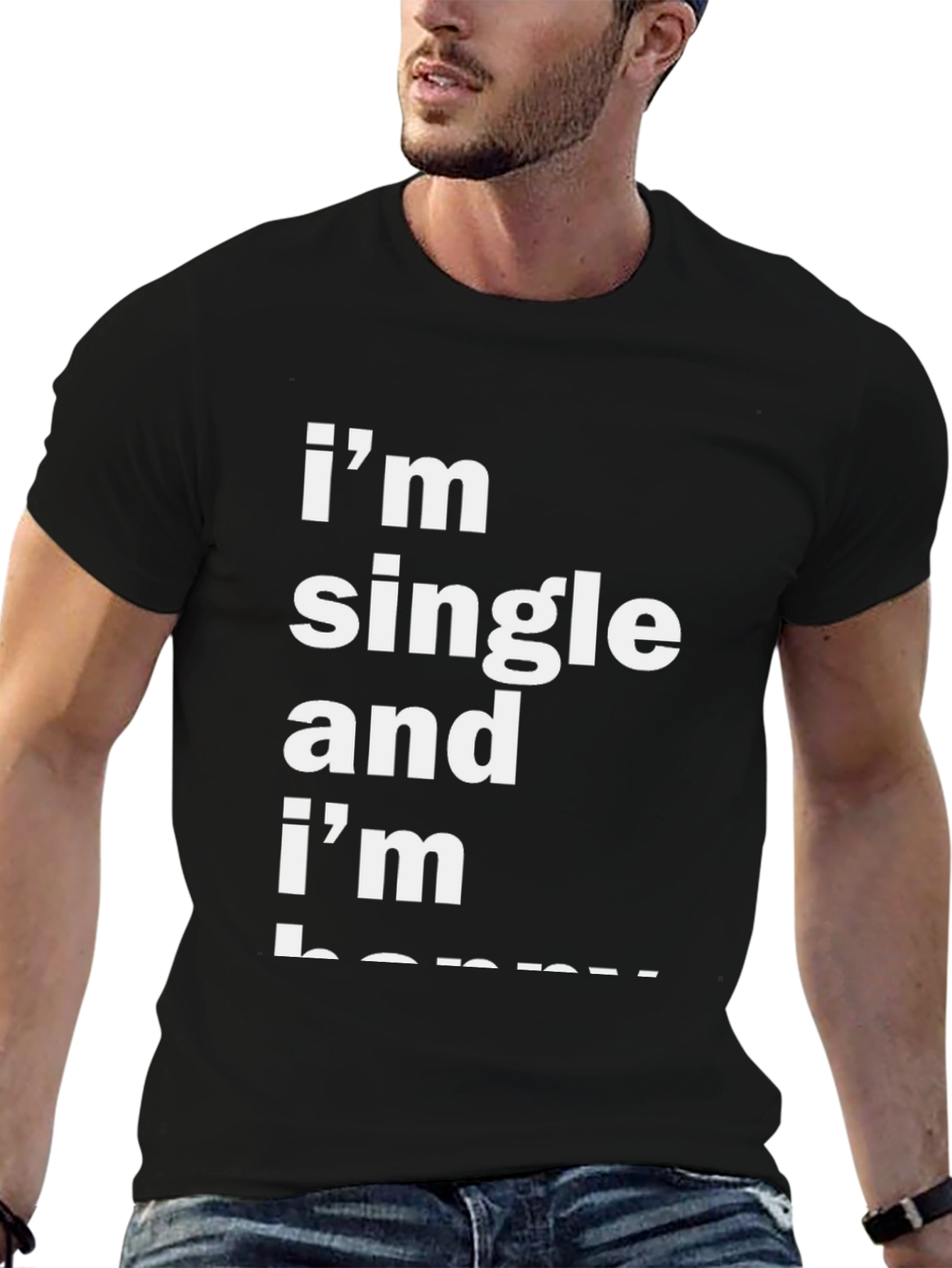 Funny Single and Happy Black T-Shirt