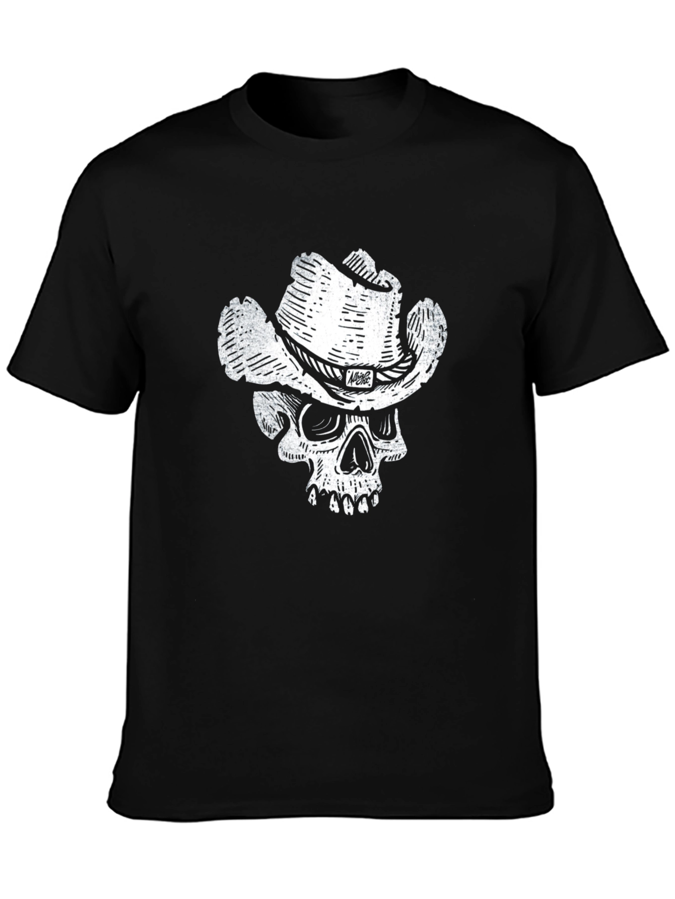 Skull Cowboy Graphic T-Shirt - Black