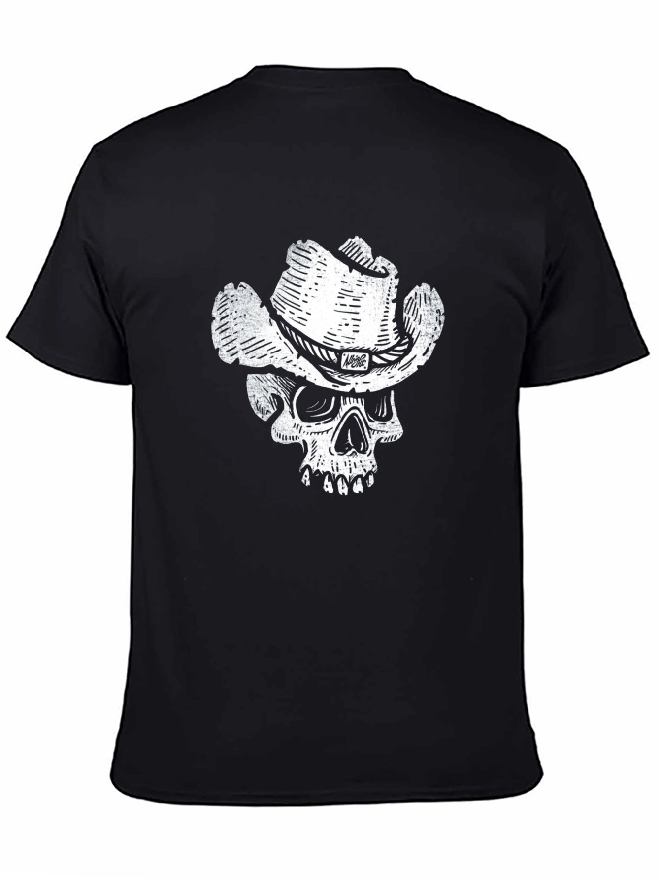 Skull Cowboy Graphic T-Shirt - Black