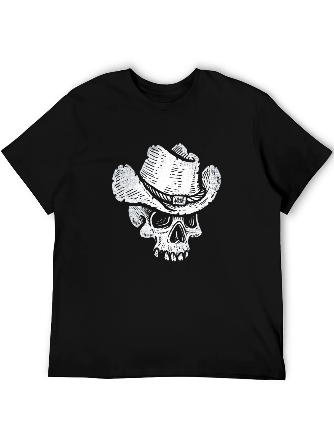 Skull Cowboy Graphic T-Shirt - Black