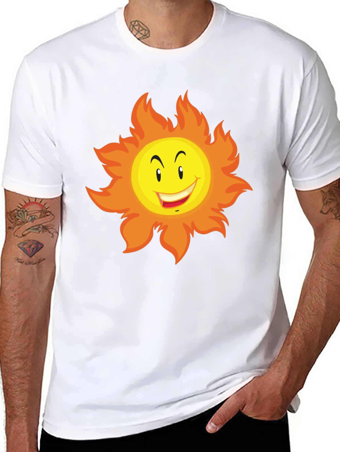 Funny Sun Graphic Tee - Black