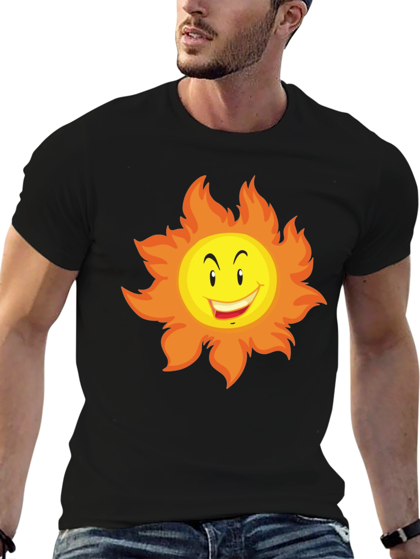 Funny Sun Graphic Tee - Black