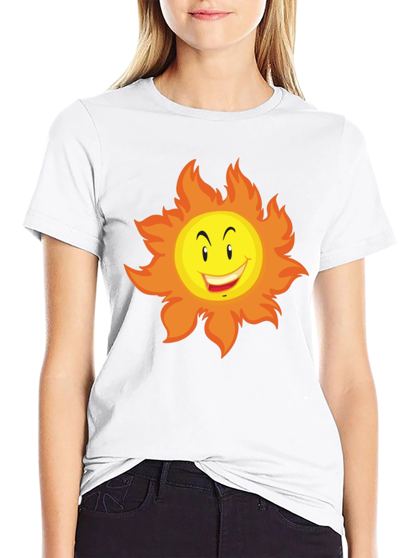 Funny Sun Graphic Tee - Black
