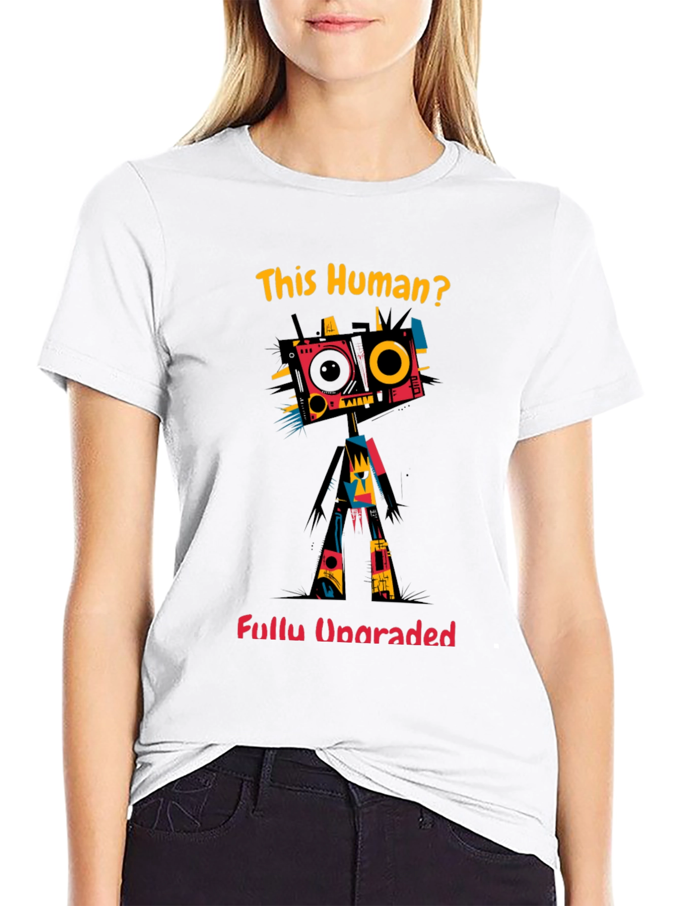 This Human? Fully Upgraded Black Graphic Tee