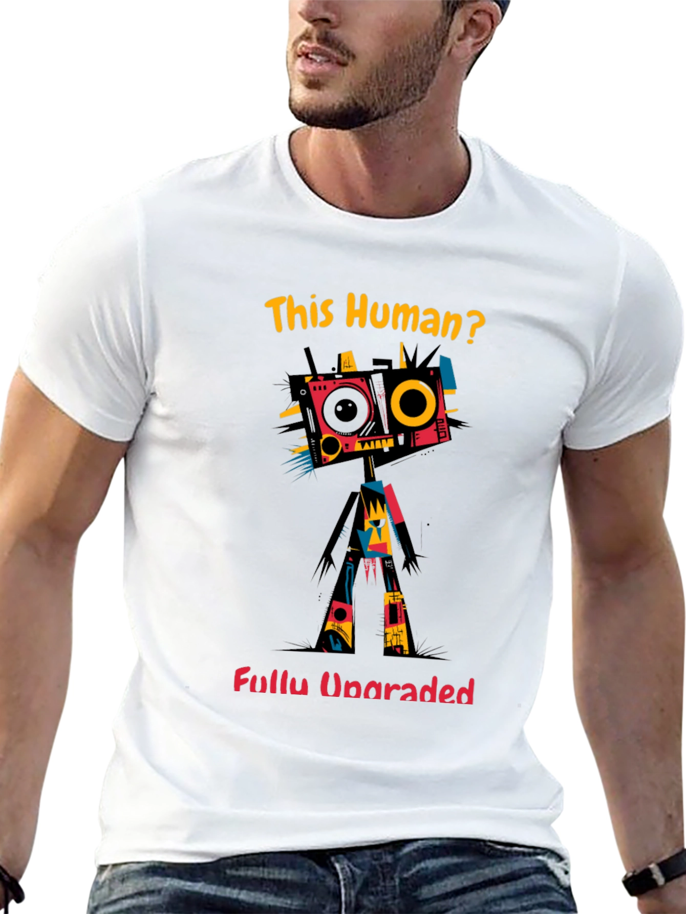 This Human? Fully Upgraded Black Graphic Tee