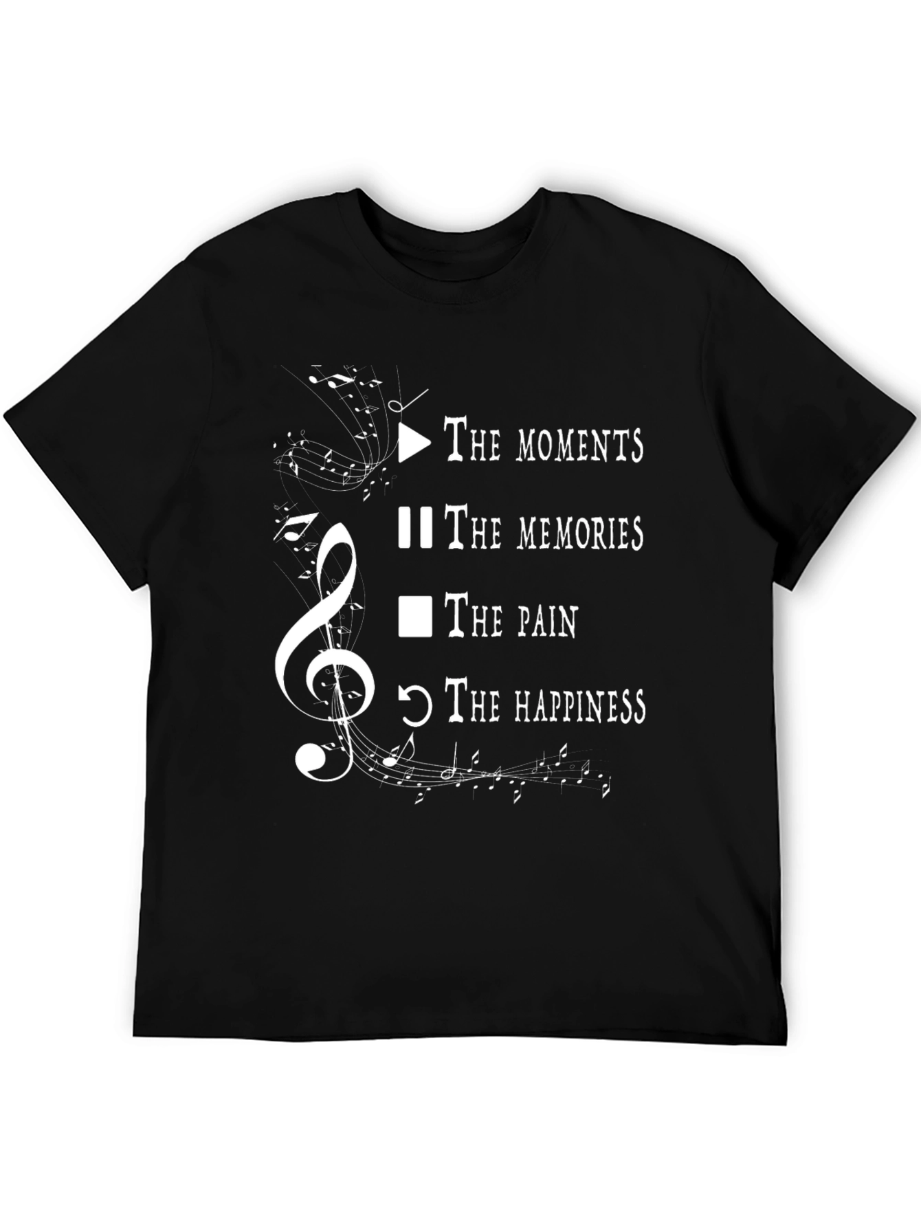 Music of Life Black Graphic T-Shirt