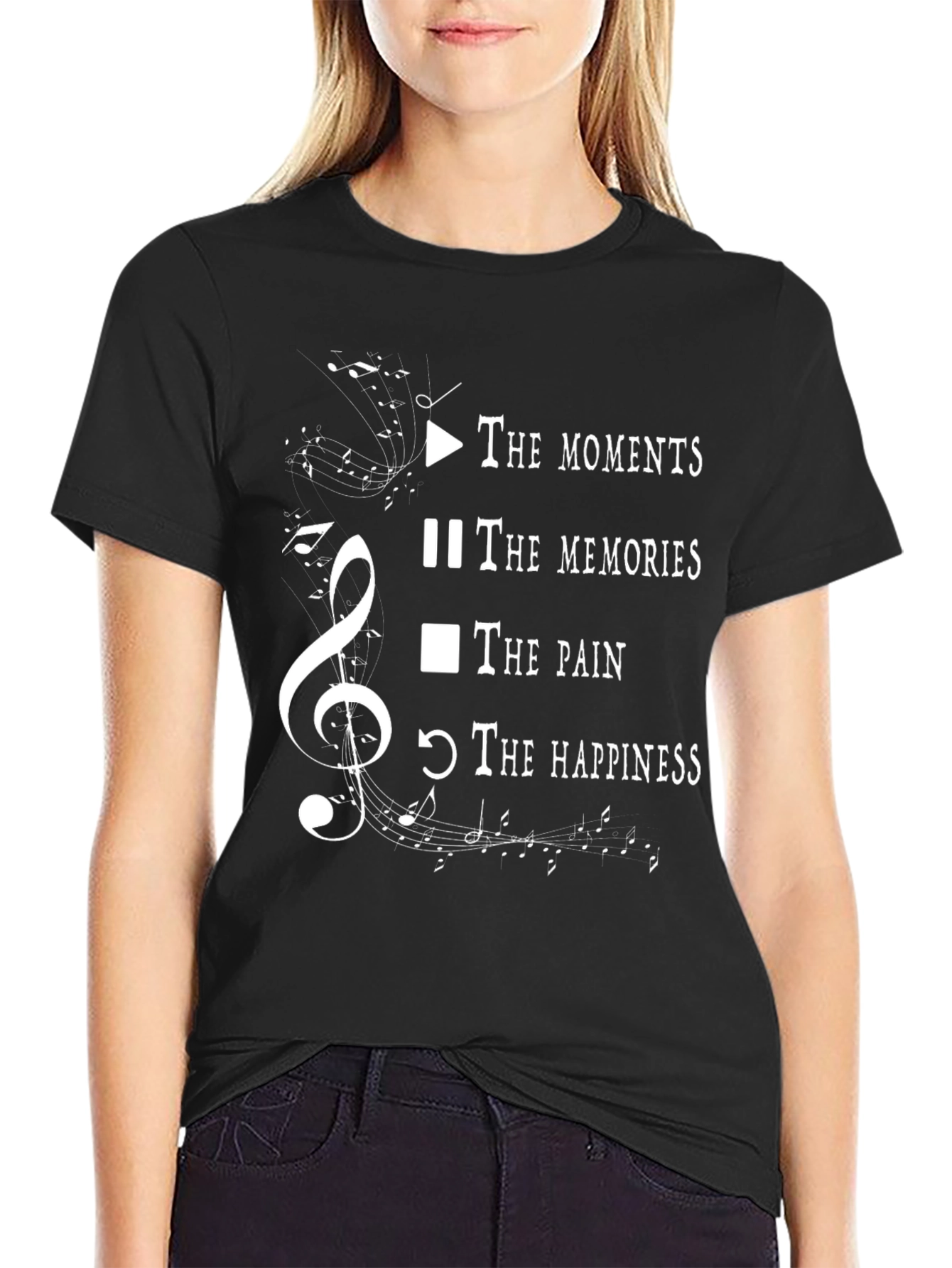 Music of Life Black Graphic T-Shirt