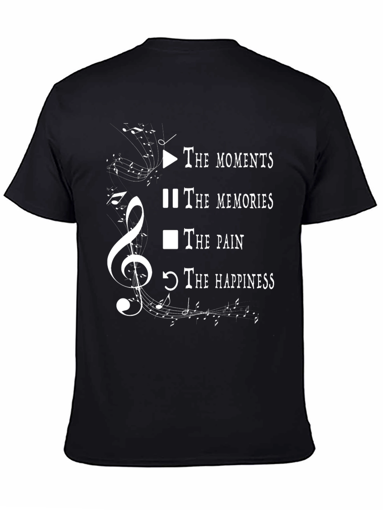 Music of Life Black Graphic T-Shirt