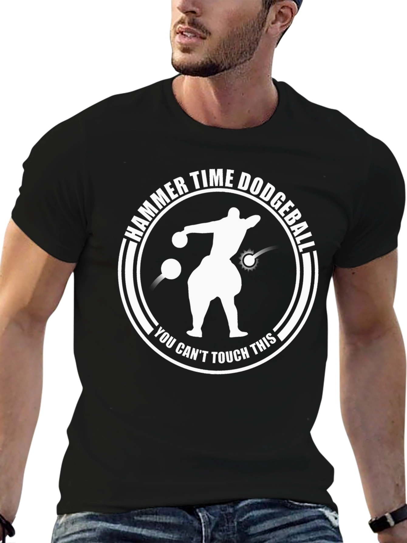 Hammer Time Dodgeball Black Graphic T-Shirt