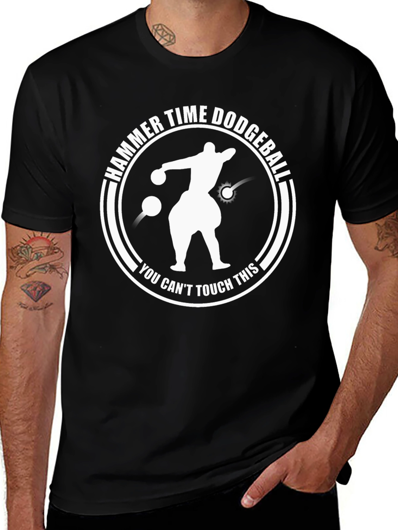 Hammer Time Dodgeball Black Graphic T-Shirt