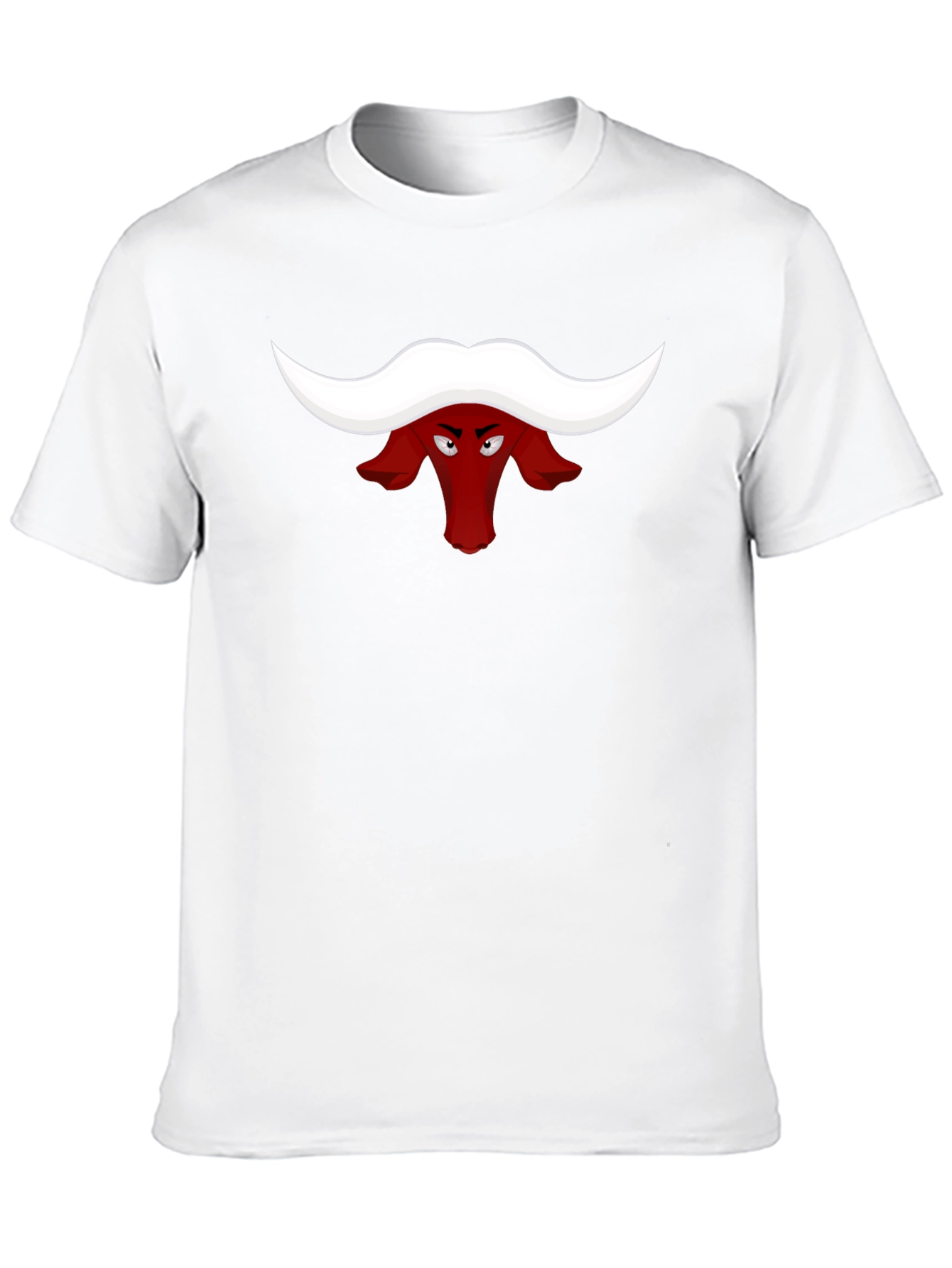 Red Bull Head Cartoon Black T-Shirt