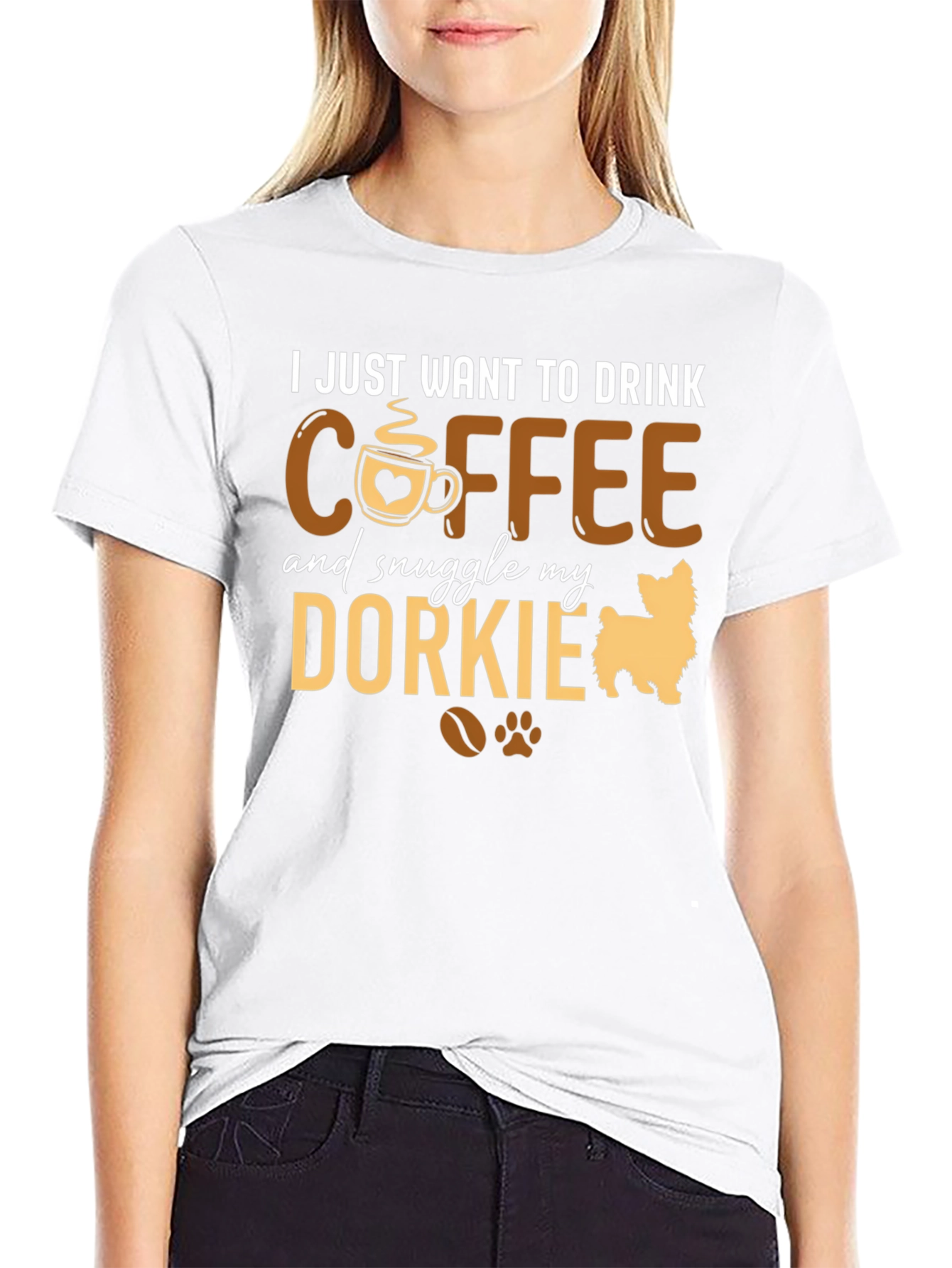 Coffee & Dorkie Dog Lover T-Shirt
