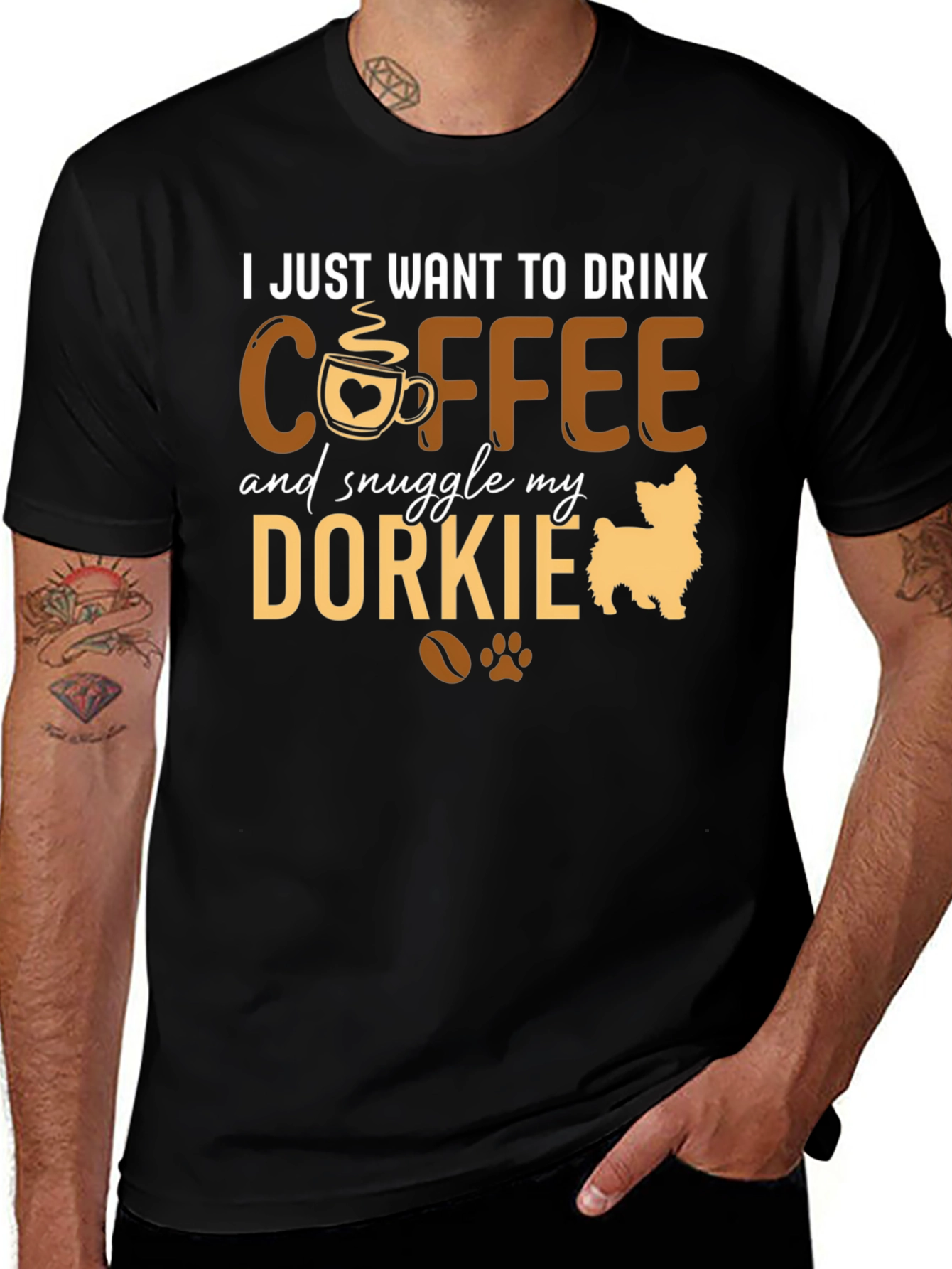 Coffee & Dorkie Dog Lover T-Shirt