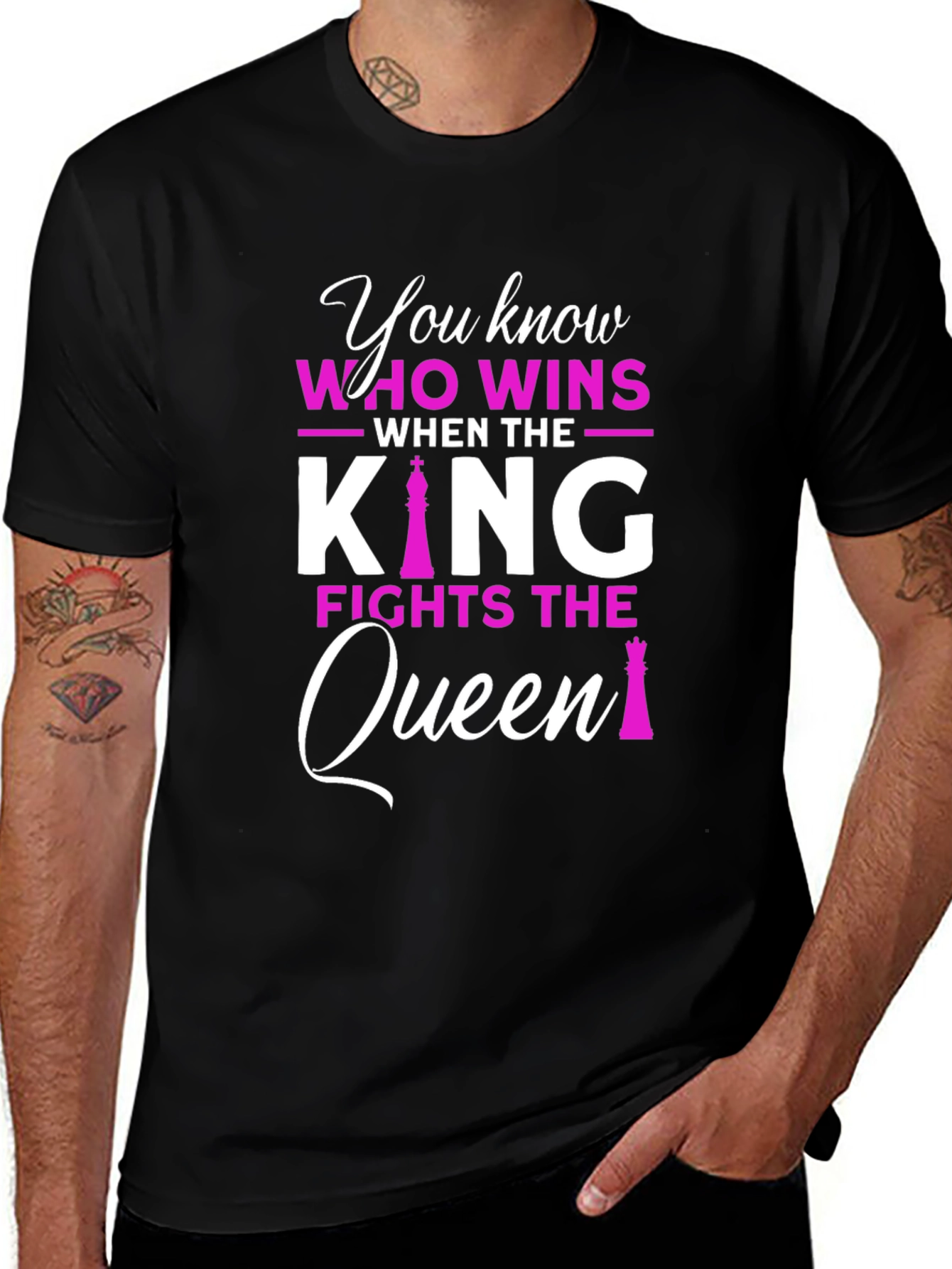 King vs Queen Chess Graphic T-Shirt