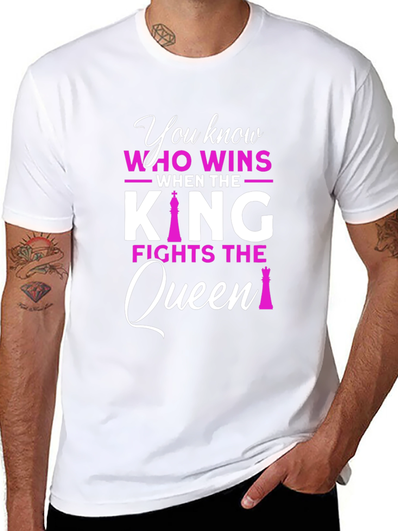King vs Queen Chess Graphic T-Shirt