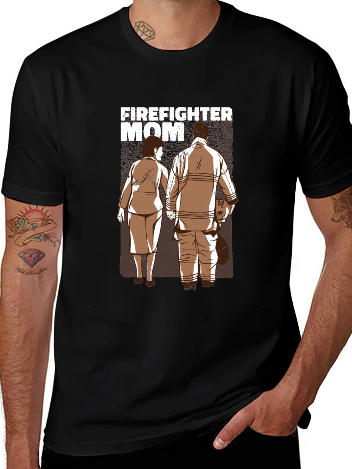 Firefighter Mom Graphic Tee - Hero Support T-Shirt