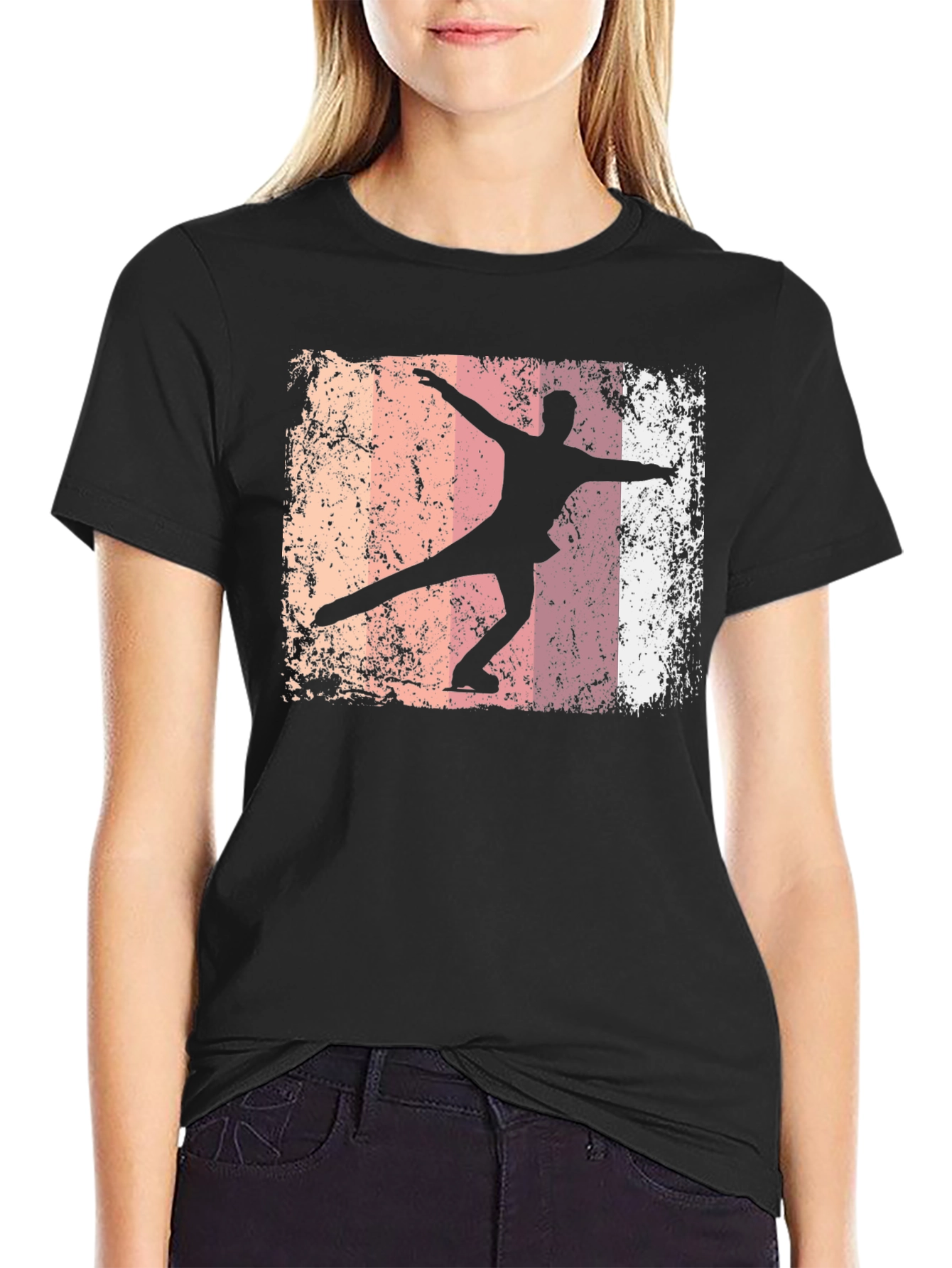 Figure Skater Graphic Tee - Retro Style