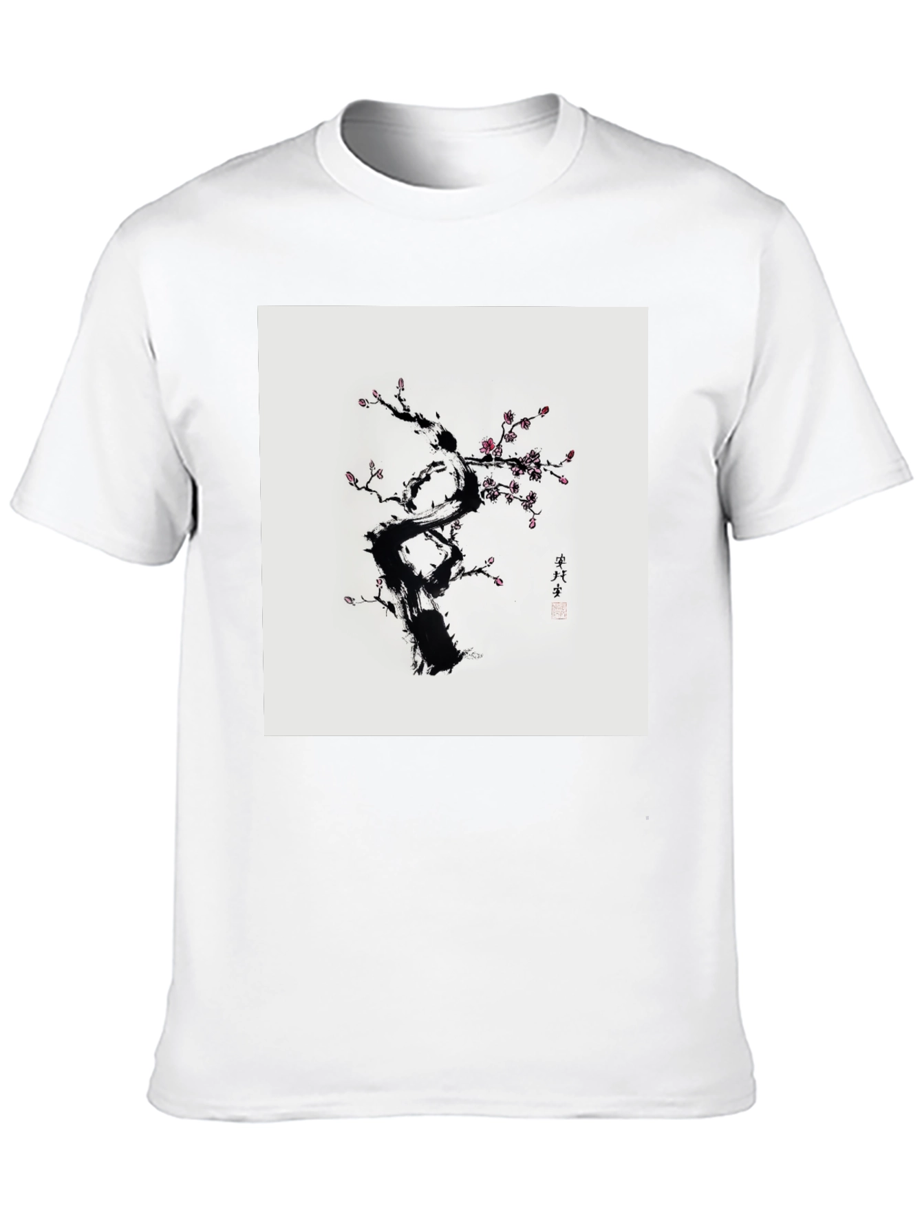 Elegant Floral Tree Graphic T-Shirt - Black