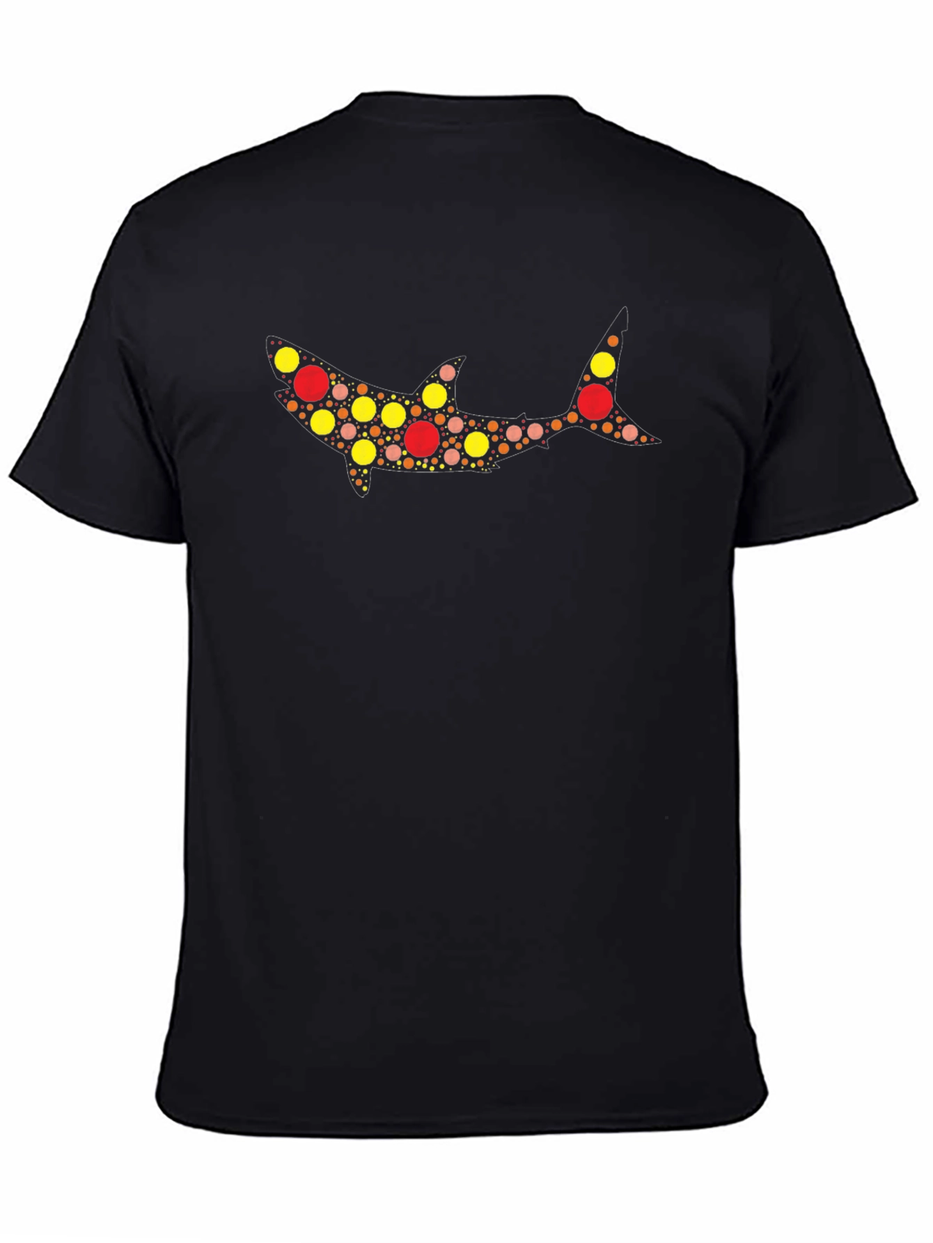 Abstract Shark Graphic Tee - Mens Black T-Shirt