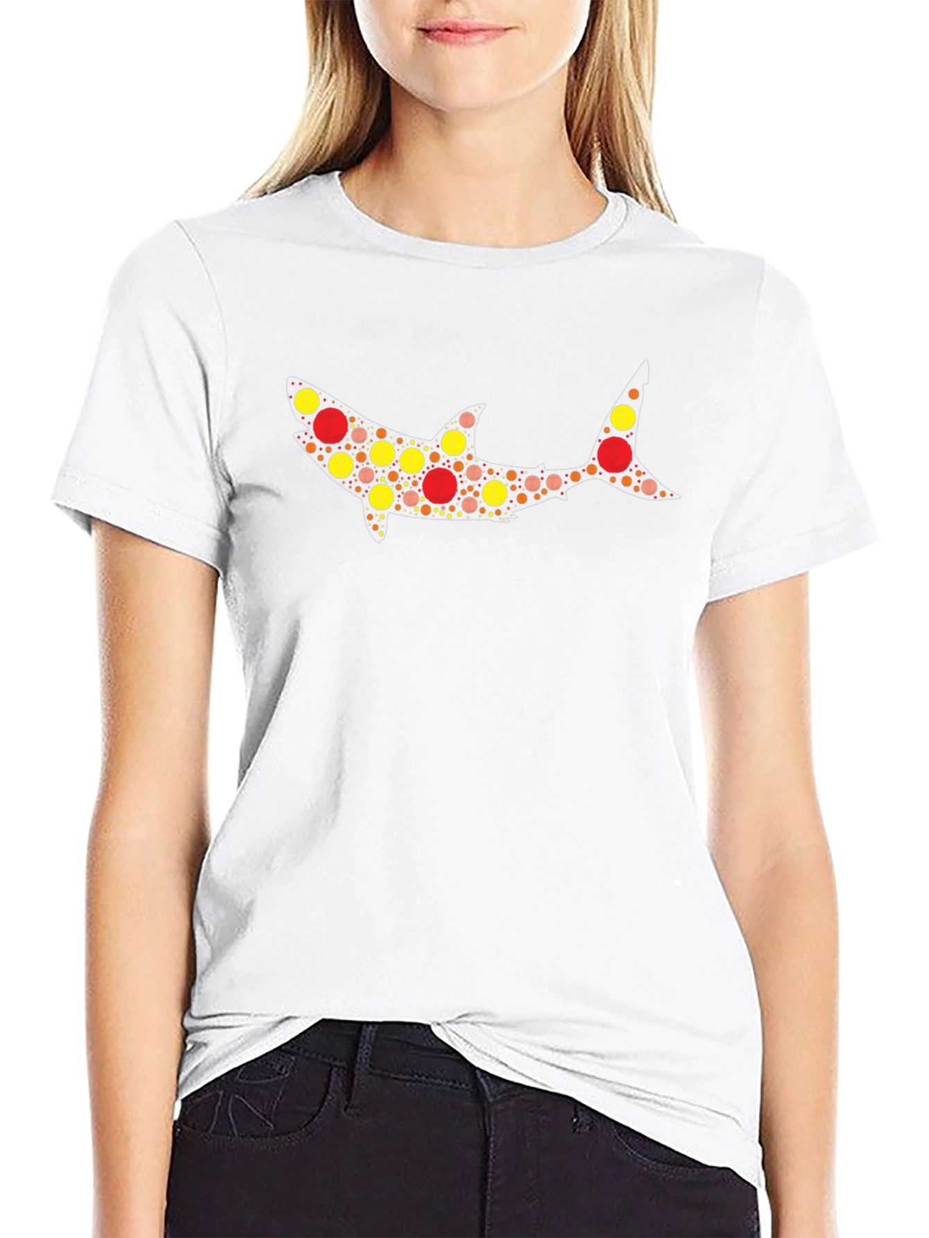 Abstract Shark Graphic Tee - Mens Black T-Shirt