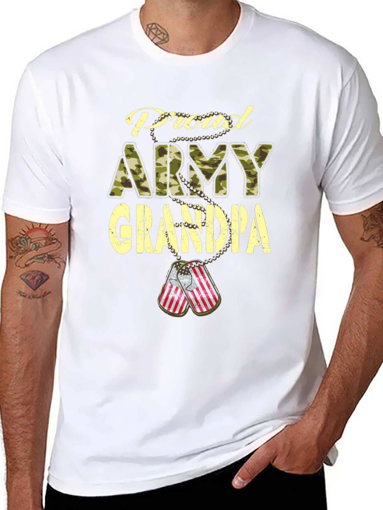 Proud Army Grandpa T-Shirt Patriotic Military