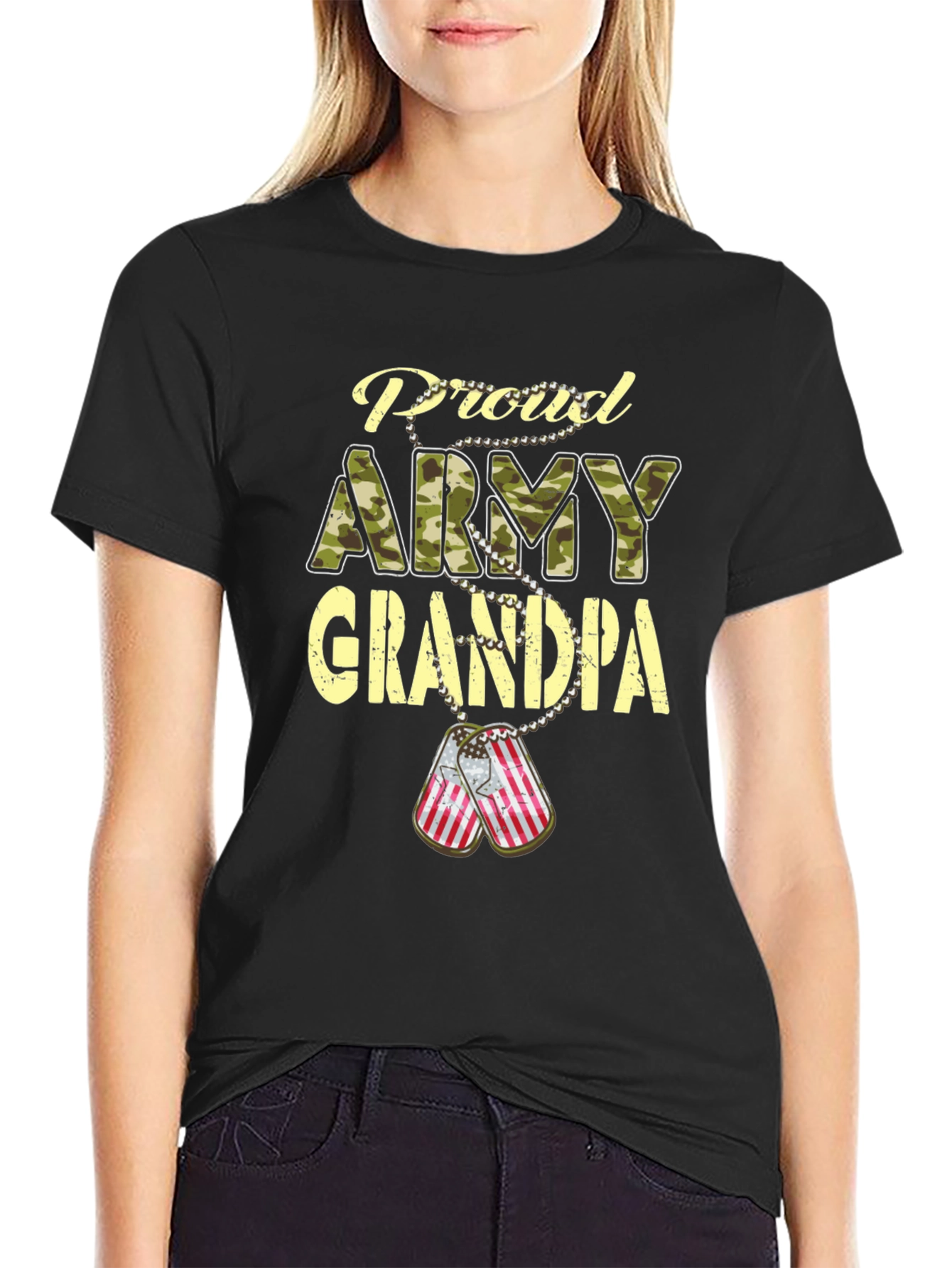 Proud Army Grandpa T-Shirt Patriotic Military