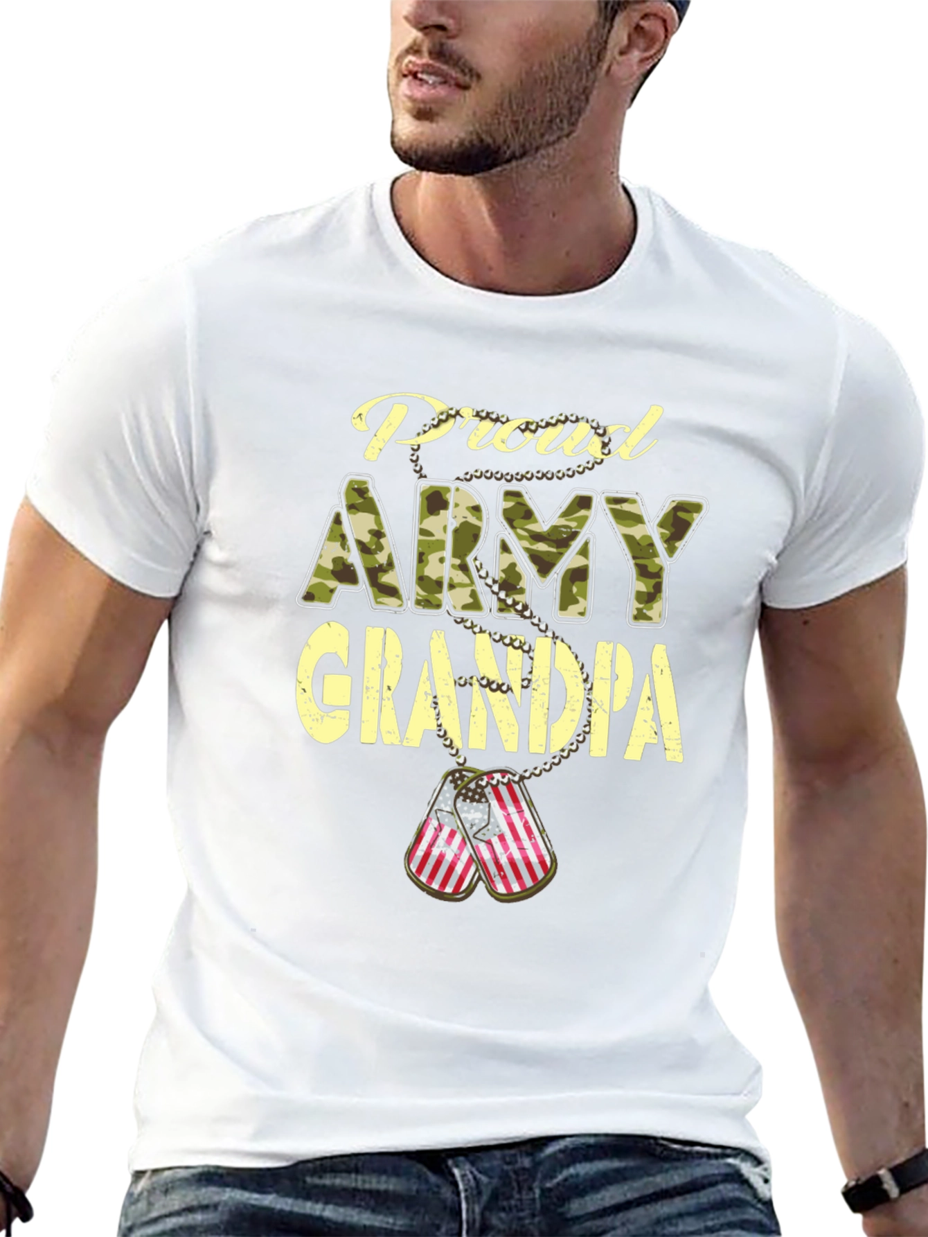 Proud Army Grandpa T-Shirt Patriotic Military