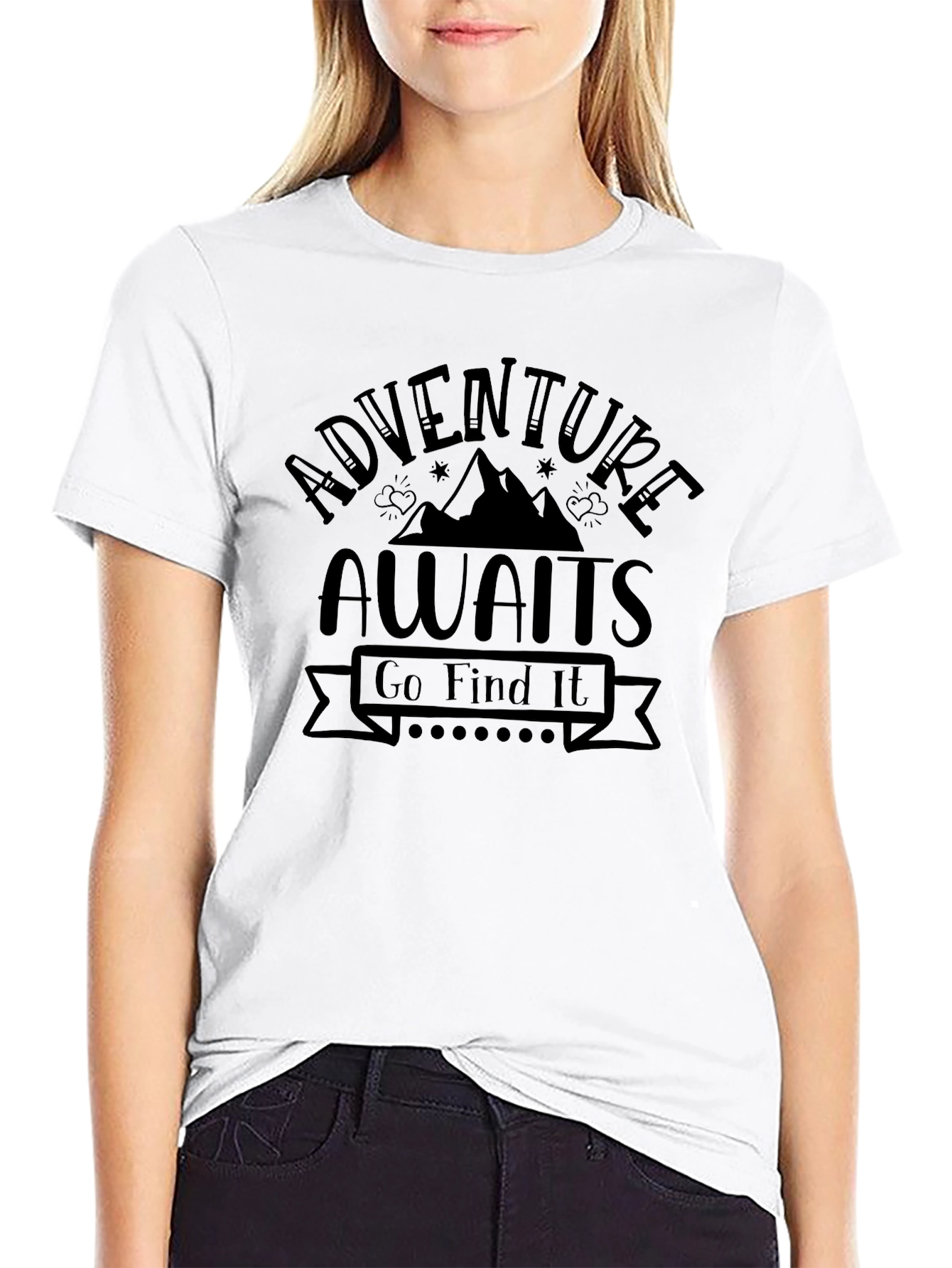 Adventure Awaits Graphic Tee - Black