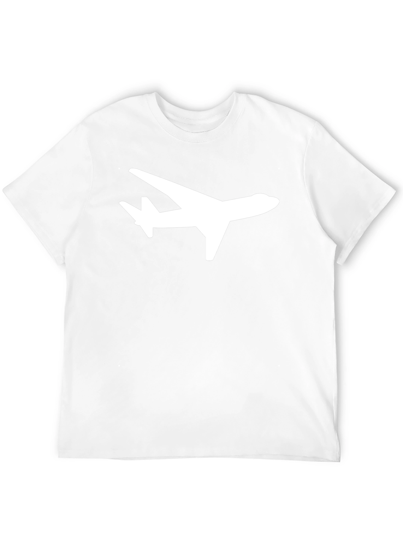 Airplane Graphic Tee - Stylish Black Crew Neck Shirt