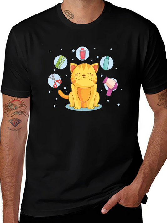 Cat Groomer T-Shirt - Cute Kitten Design